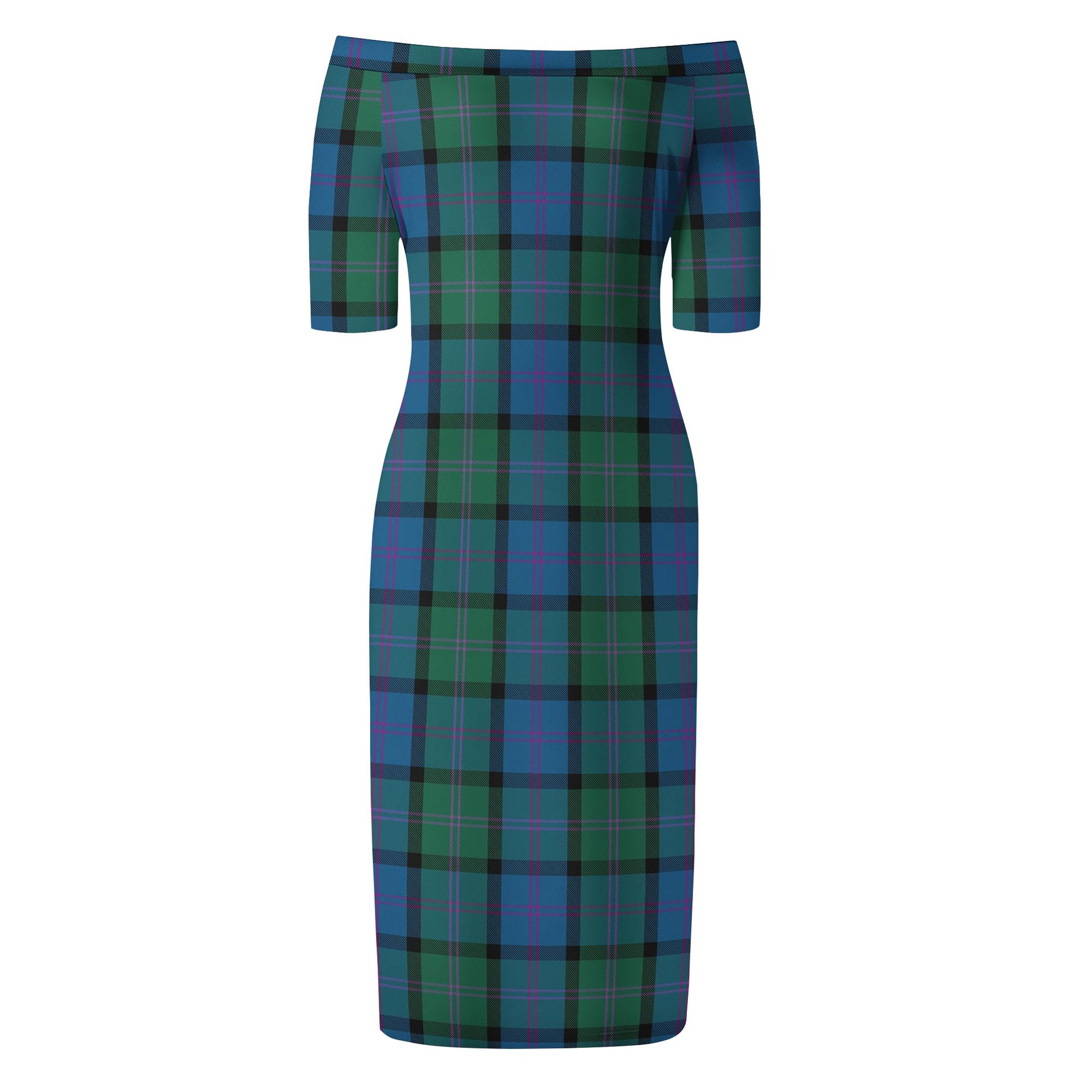 MacThomas (McThomas) Tartan Off Shoulder Lady Dress - Tartan Vibes Clothing