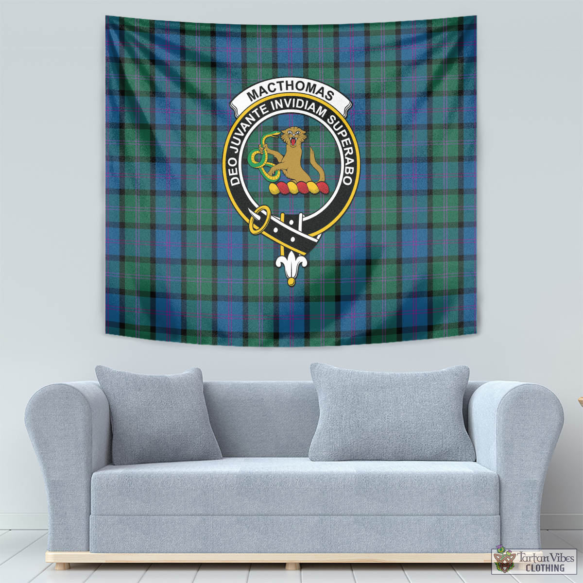 MacThomas (McThomas) Tartan Tapestry Wall Hanging and Home Decor for Room with Family Crest - Tartan Vibes Clothing