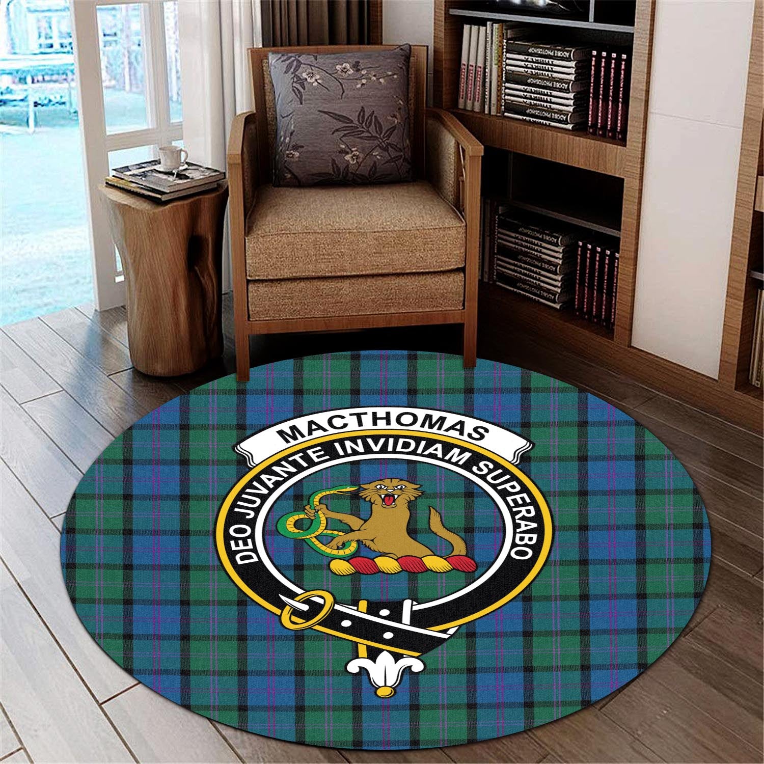 MacThomas (McThomas) Tartan Round Rug with Family Crest - Tartan Vibes Clothing