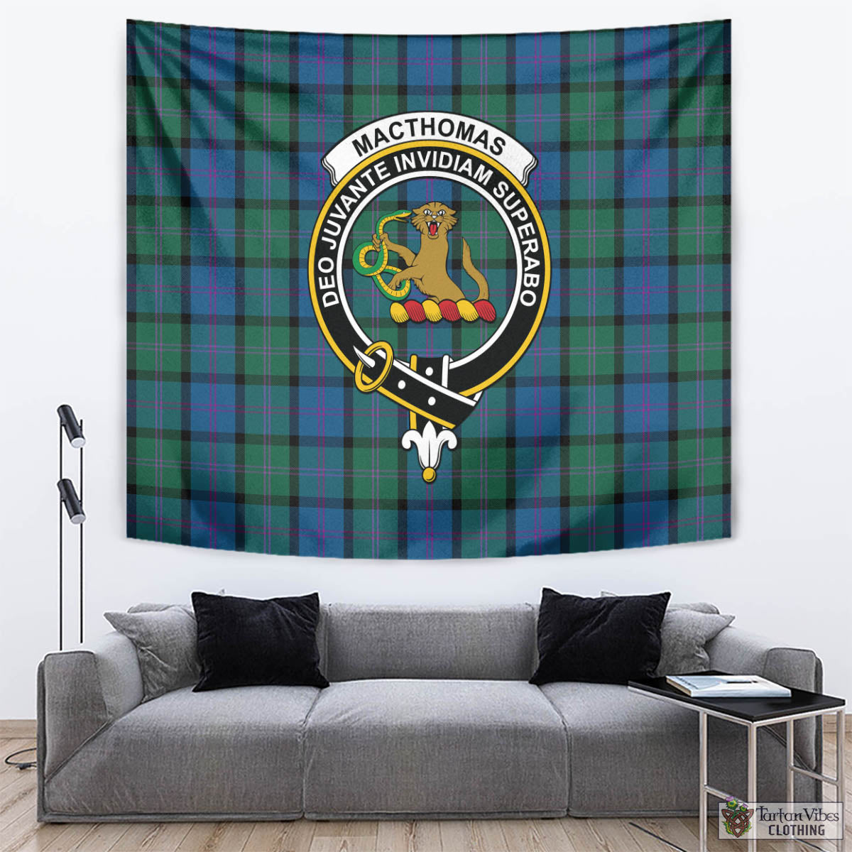 MacThomas (McThomas) Tartan Tapestry Wall Hanging and Home Decor for Room with Family Crest - Tartan Vibes Clothing