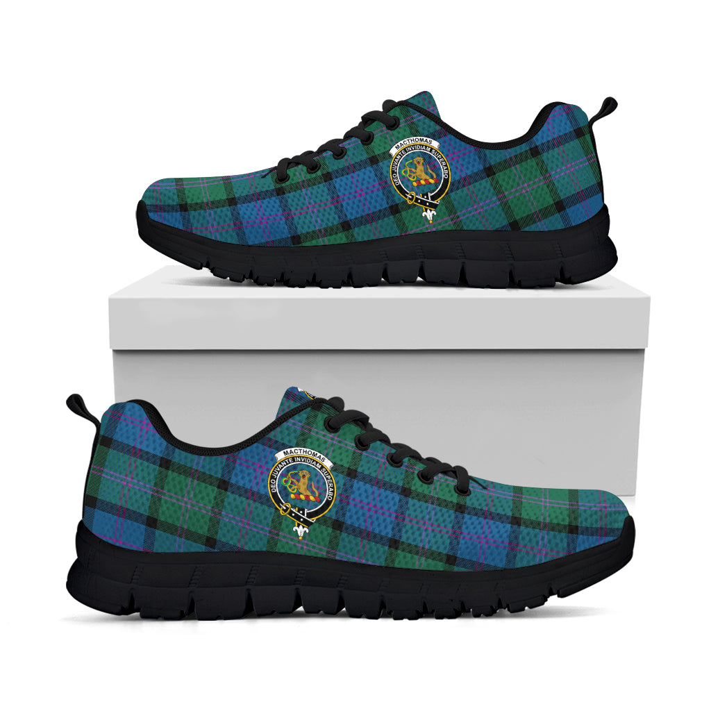 MacThomas (McThomas) Tartan Sneakers with Family Crest - Tartan Vibes Clothing