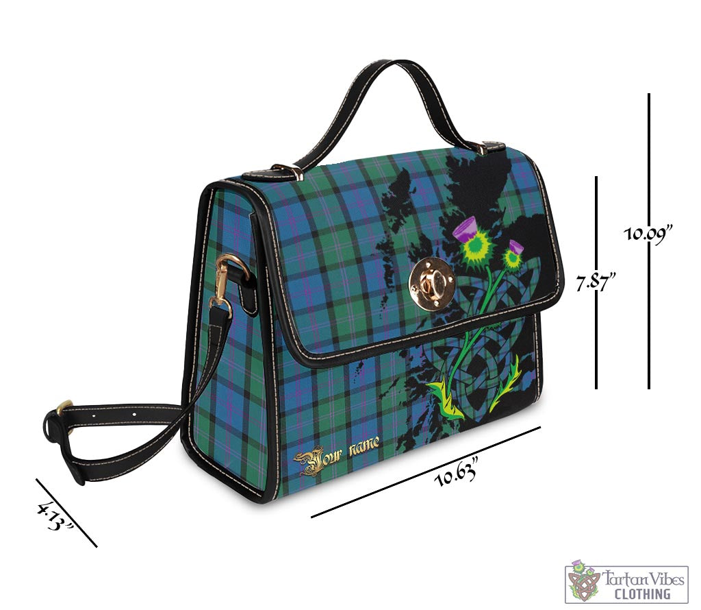 Tartan Vibes Clothing MacThomas Tartan Waterproof Canvas Bag with Scotland Map and Thistle Celtic Accents