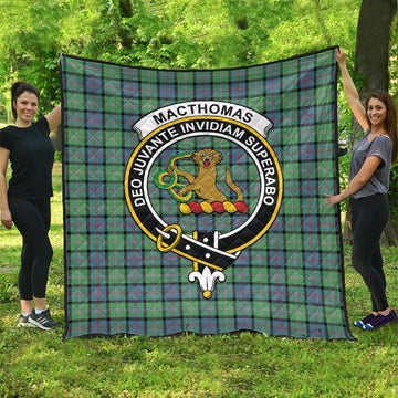 MacThomas Ancient Tartan Quilt with Family Crest