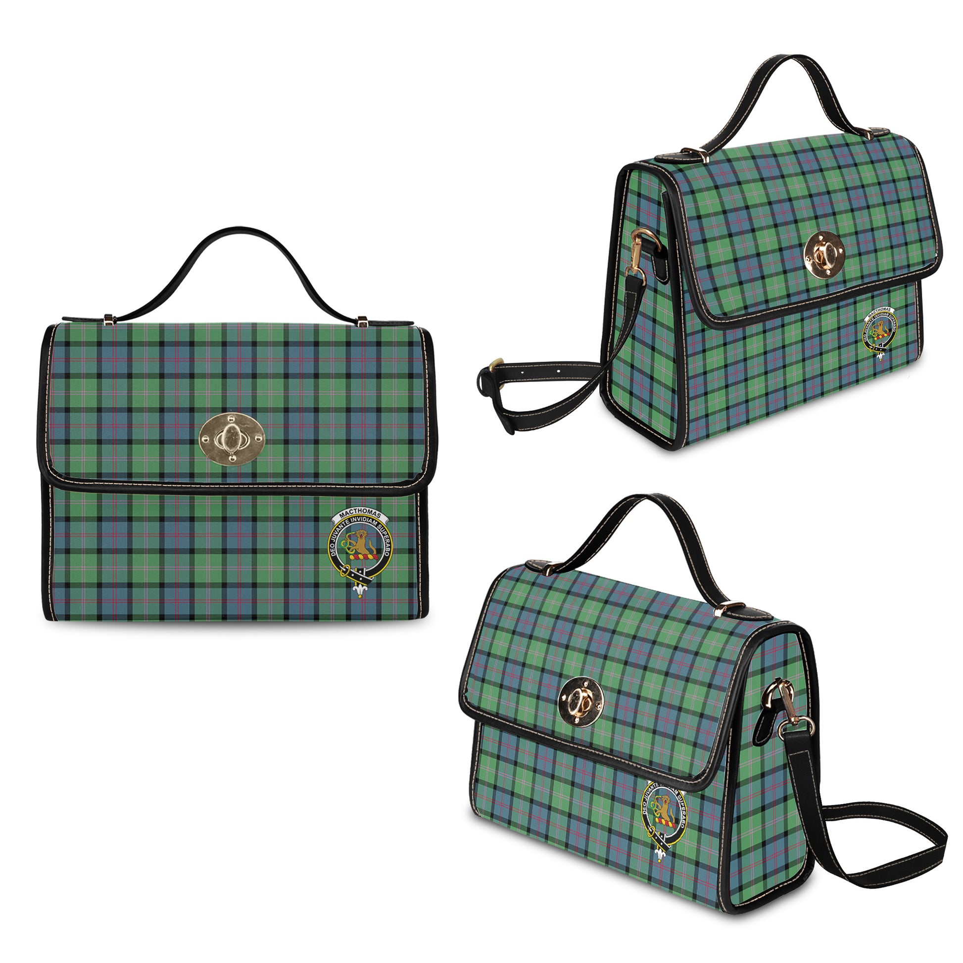 macthomas-ancient-tartan-leather-strap-waterproof-canvas-bag-with-family-crest