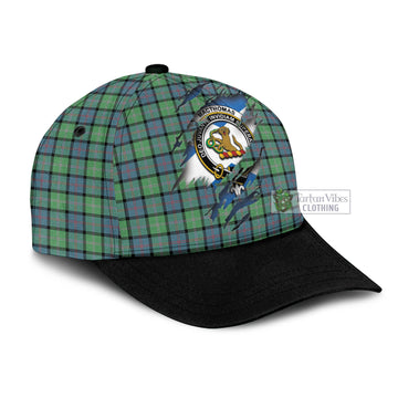 MacThomas Ancient Tartan Classic Cap with Family Crest In Me Style