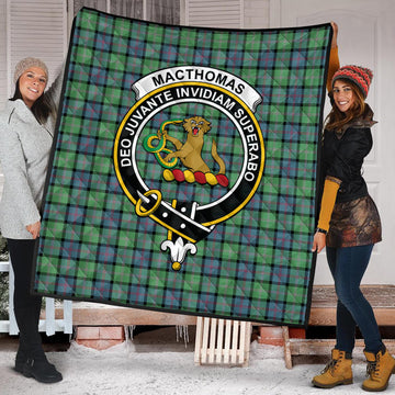 MacThomas Ancient Tartan Quilt with Family Crest