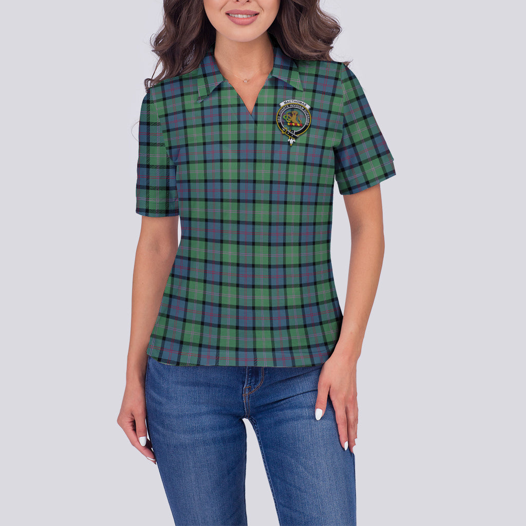 macthomas-ancient-tartan-polo-shirt-with-family-crest-for-women