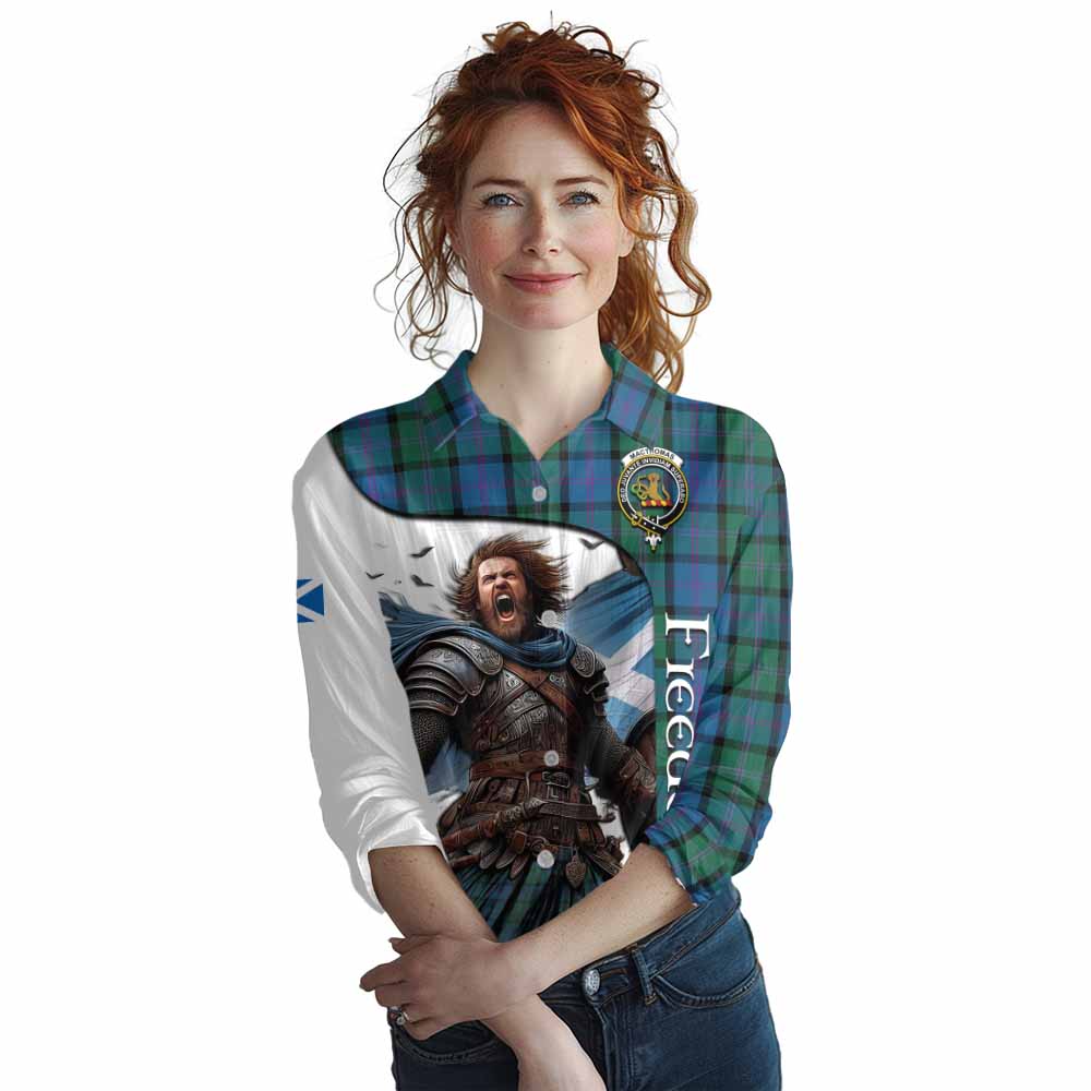 Tartan Vibes Clothing MacThomas (McThomas) Crest Tartan Women's Casual Shirt Inspired by the Freedom of Scottish Warrior