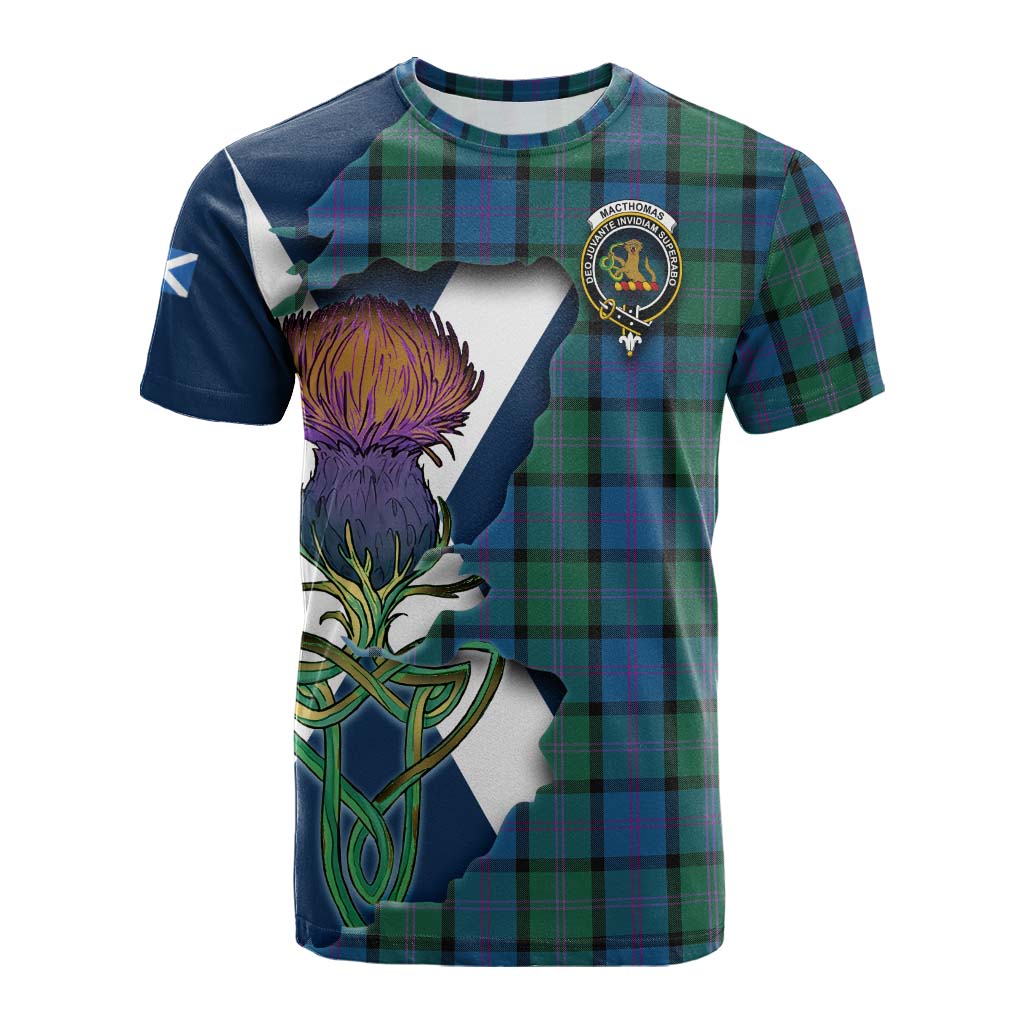 MacThomas (McThomas) Tartan Family Crest Cotton T-shirt Scottish Thistle Celtic Inspired Kid's Shirt - Tartan Vibes Clothing