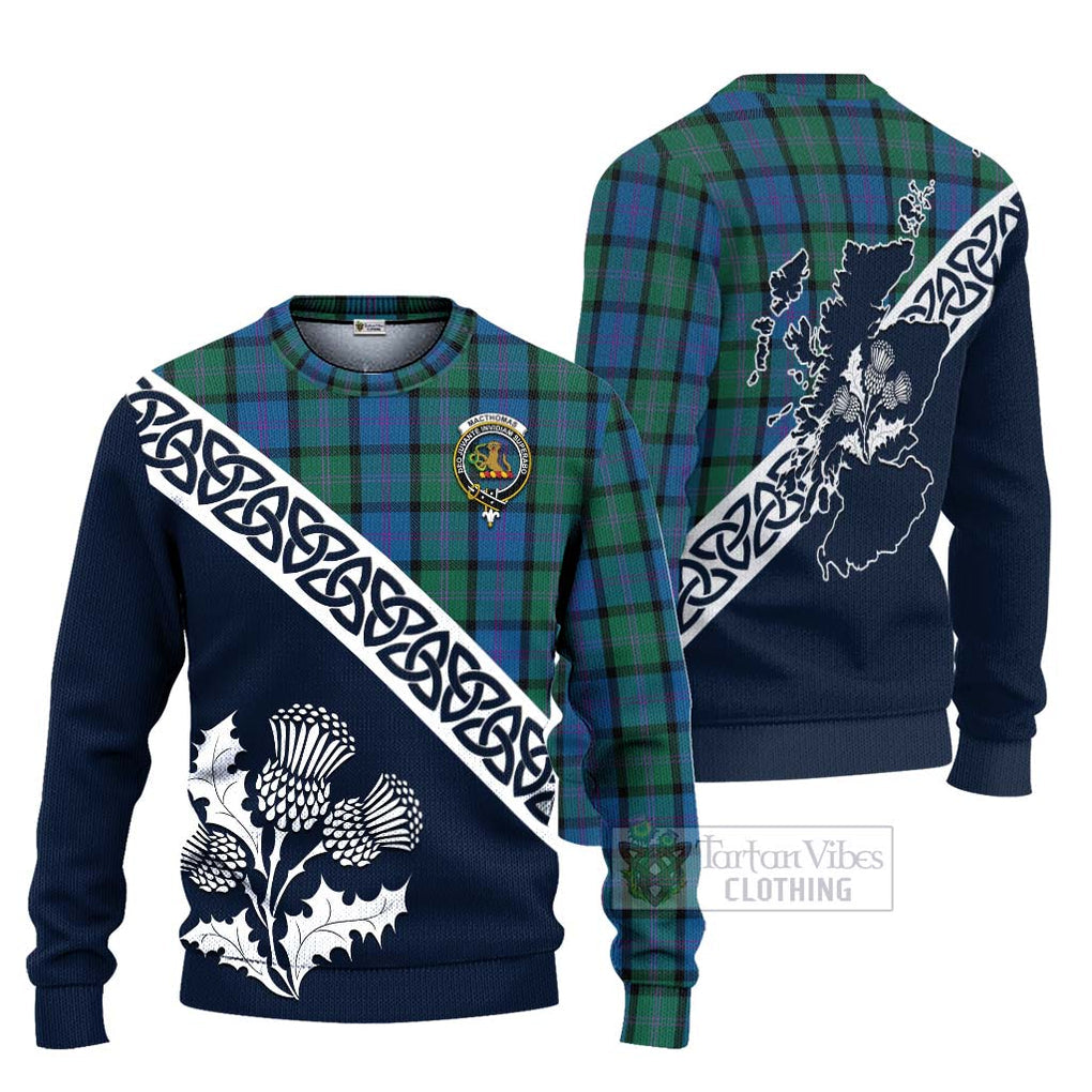 MacThomas (McThomas) Tartan Ugly Sweater Featuring Thistle and Scotland Map Unisex - Tartan Vibes Clothing