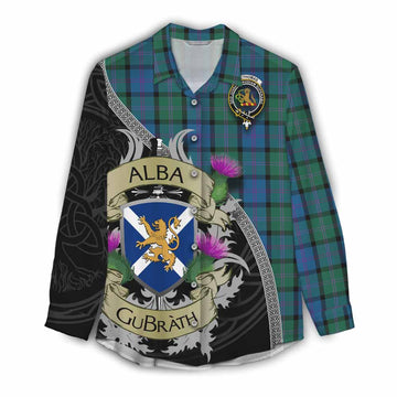 MacThomas (McThomas) Tartan Family Crest Women's Casual Shirt Lion Rampant Royal Thistle Shield Celtic Inspired Female - Tartan Vibes Clothing