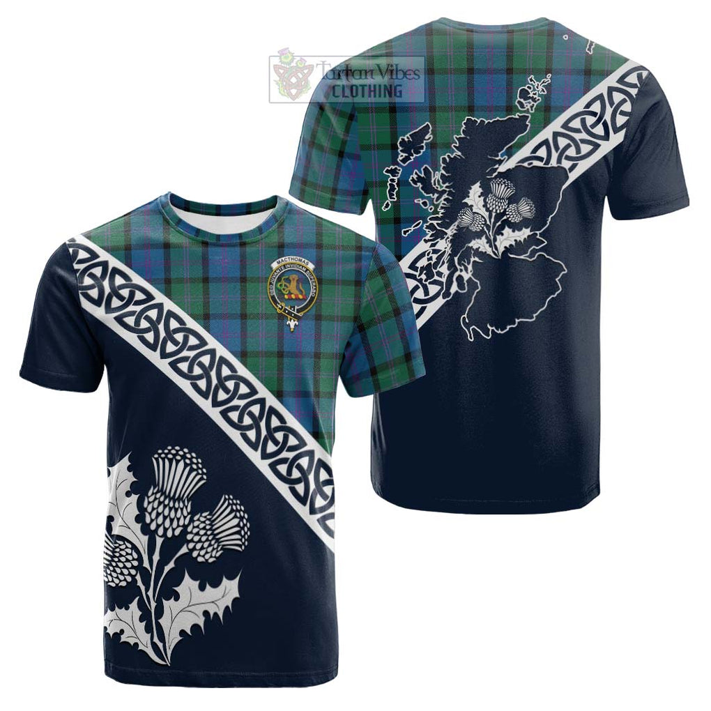MacThomas (McThomas) Tartan Cotton T-shirt Featuring Thistle and Scotland Map Kid's Shirt - Tartan Vibes Clothing