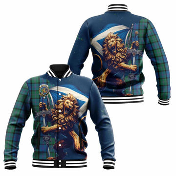 MacThomas (McThomas) Tartan Family Crest Baseball Jacket with Scottish Majestic Lion Unisex - Tartan Vibes Clothing
