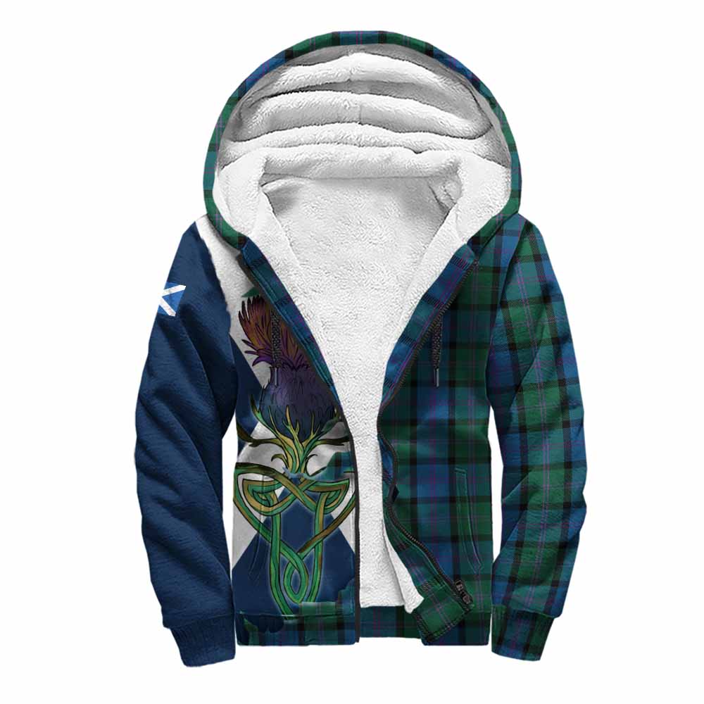 MacThomas (McThomas) Tartan Family Crest Sherpa Hoodie Scottish Thistle Celtic Inspired Unisex S - Tartan Vibes Clothing