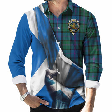 MacThomas (McThomas) Tartan Long Sleeve Button Shirt with Family Crest Scotland Patriotic Style Men's Shirt S - Tartan Vibes Clothing