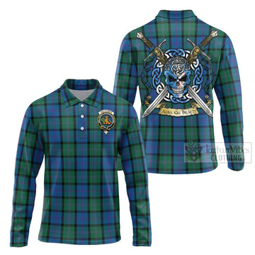 MacThomas (McThomas) Tartan Long Sleeve Polo Shirt with Family Crest Celtic Skull Style Unisex - Tartan Vibes Clothing