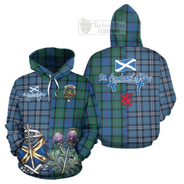 MacThomas (McThomas) Tartan Hoodie Happy St. Andrew's Day Half Tartan Style Zip Hoodie - Tartan Vibes Clothing