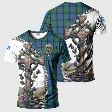 MacThomas (McThomas) Tartan T-Shirt with Family Crest and St. Andrew's Cross Accented by Thistle Vines Kid's Shirt - Tartan Vibes Clothing