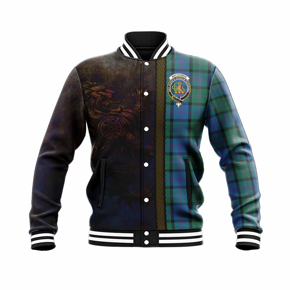 MacThomas (McThomas) Tartan Family Crest Baseball Jacket Alba Gu Brath Be Brave Lion Ancient Style Unisex - Tartan Vibes Clothing