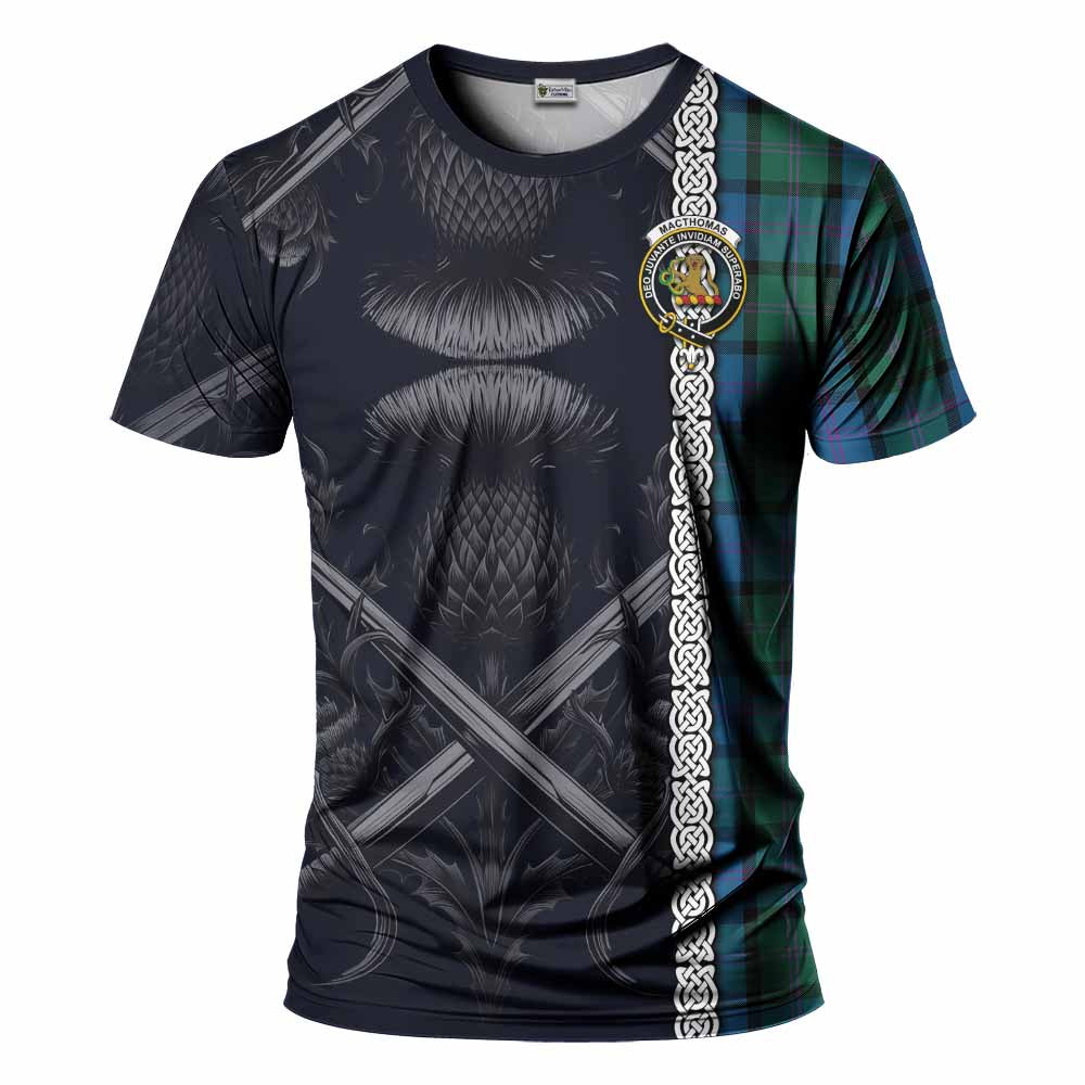 MacThomas (McThomas) Tartan T-Shirt with Family Crest Cross Sword Thistle Celtic Vibes Kid's Shirt - Tartan Vibes Clothing