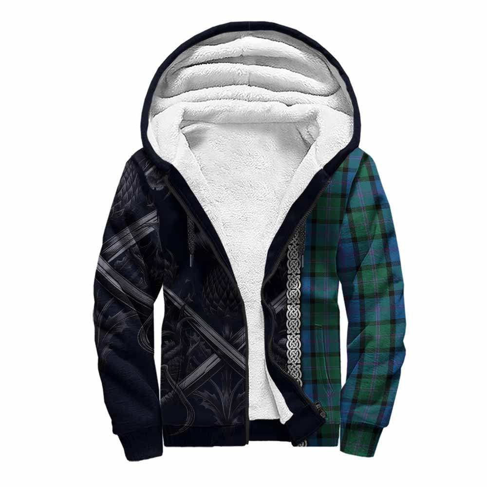 MacThomas (McThomas) Tartan Sherpa Hoodie with Family Crest Cross Sword Thistle Celtic Vibes Unisex S - Tartan Vibes Clothing