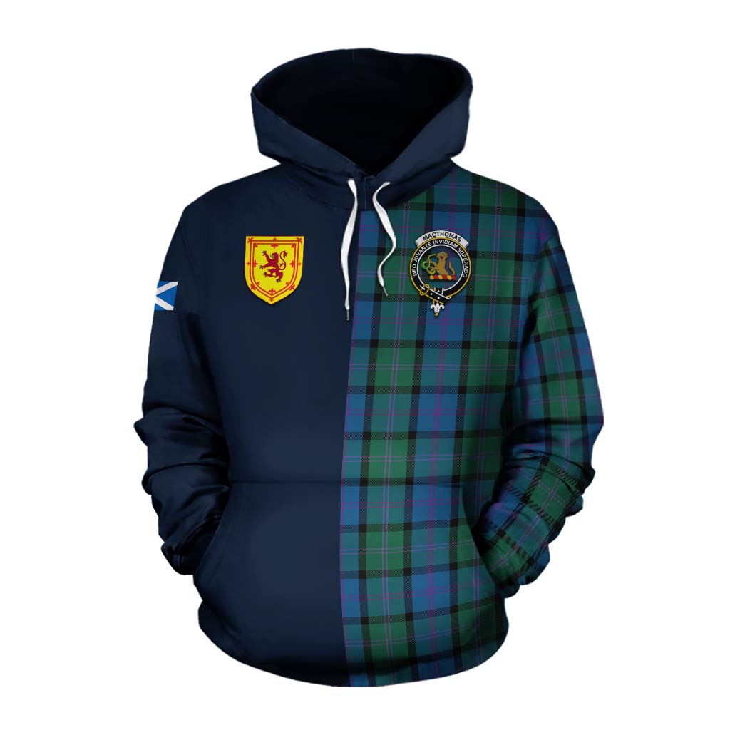 MacThomas (McThomas) Tartan Cotton Hoodie Alba with Scottish Lion Royal Arm Half Style Pullover Hoodie XS - Tartan Vibes Clothing