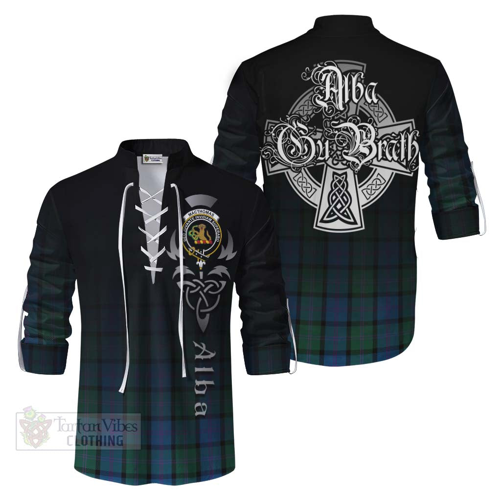 MacThomas (McThomas) Tartan Ghillie Kilt Shirt Featuring Alba Gu Brath Family Crest Celtic Inspired Men - Tartan Vibes Clothing