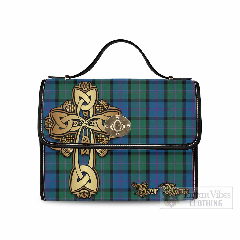 Tartan Vibes Clothing MacThomas (McThomas) Tartan Waterproof Canvas Bag Golden Thistle Celtic Cross Style