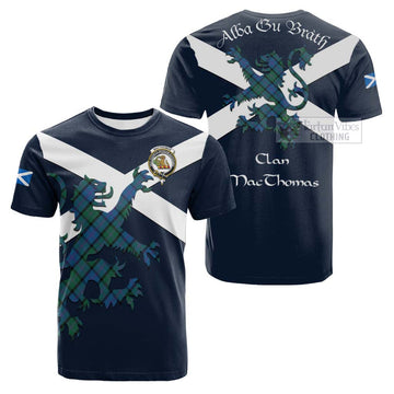 MacThomas (McThomas) Tartan Lion Rampant Cotton T-shirt Proudly Display Your Heritage with Alba Gu Brath and Clan Name Kid's Shirt - Tartan Vibes Clothing