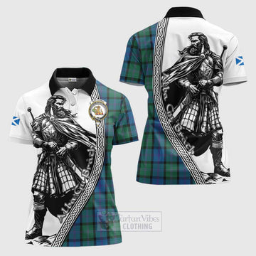 MacThomas (McThomas) Tartan Clan Crest Women's Polo Shirt with Highlander Warrior Celtic Style Women - Tartan Vibes Clothing