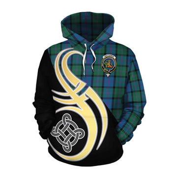 MacThomas (McThomas) Tartan Cotton Hoodie with Family Crest and Celtic Symbol Style Pullover Hoodie XS - Tartan Vibes Clothing