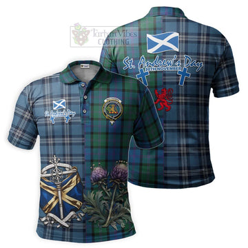 MacThomas (McThomas) Tartan Polo Shirt Happy St. Andrew's Day Half Tartan Style Kid - Tartan Vibes Clothing