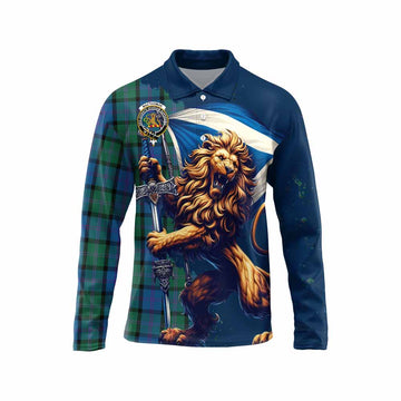 MacThomas (McThomas) Tartan Family Crest Long Sleeve Polo Shirt with Scottish Majestic Lion Unisex - Tartan Vibes Clothing