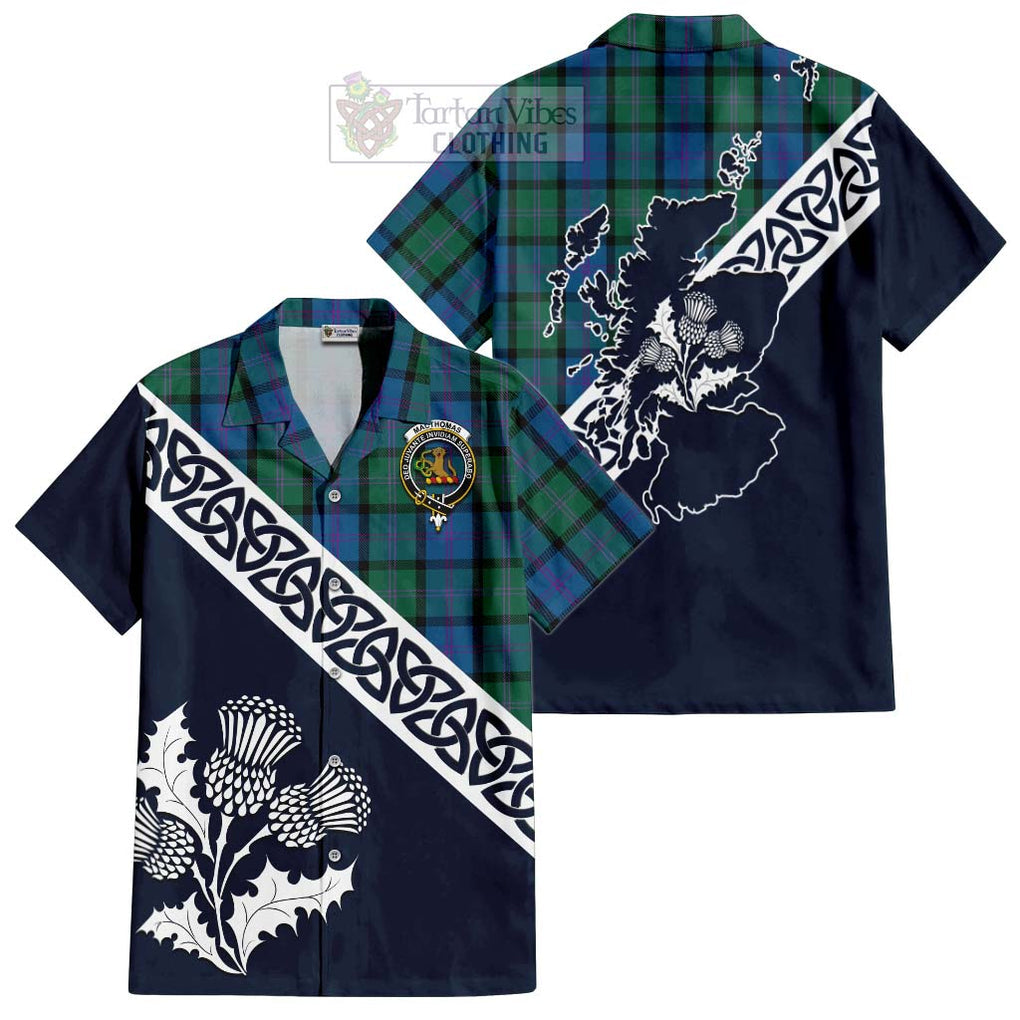MacThomas (McThomas) Tartan Hawaiian Shirt Featuring Thistle and Scotland Map Kid - Tartan Vibes Clothing