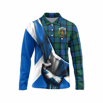 MacThomas (McThomas) Tartan Long Sleeve Polo Shirt with Family Crest Scotland Patriotic Style Unisex - Tartan Vibes Clothing