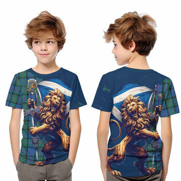 MacThomas (McThomas) Tartan Family Crest Kid T-Shirt with Scottish Majestic Lion Youth XL Size14 - Tartan Vibes Clothing