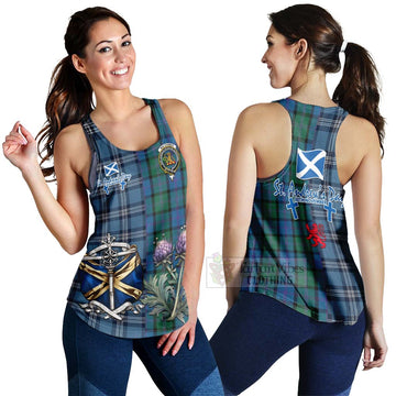 MacThomas (McThomas) Tartan Women's Racerback Tanks Happy St. Andrew's Day Half Tartan Style 4XL - Tartan Vibes Clothing