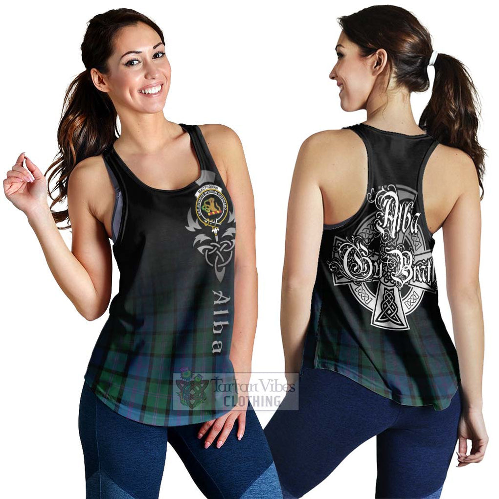 MacThomas (McThomas) Tartan Women's Racerback Tanks Featuring Alba Gu Brath Family Crest Celtic Inspired 4XL - Tartan Vibes Clothing