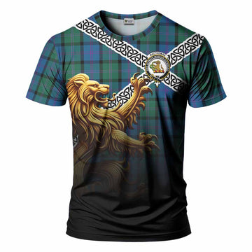 MacThomas (McThomas) Crest Tartan T-Shirt with Golden Lion Emblem Celtic Style Kid's Shirt - Tartan Vibes Clothing