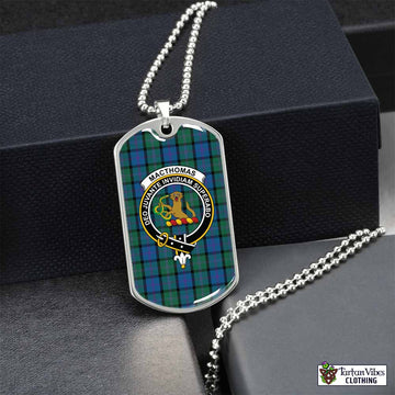 MacThomas (McThomas) Tartan Dog Tag Necklace with Family Crest Silver No - Tartan Vibes Clothing
