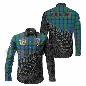 Tartan Vibes Clothing MacThomas (McThomas) Crest Tartan Long Sleeve Button Shirt with New Zealand Silver Fern Half Style