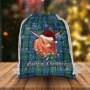 MacThomas (McThomas) Tartan Christmas Santa's Bag with Twinkle Highland Cattle - Tartan Vibes Clothing