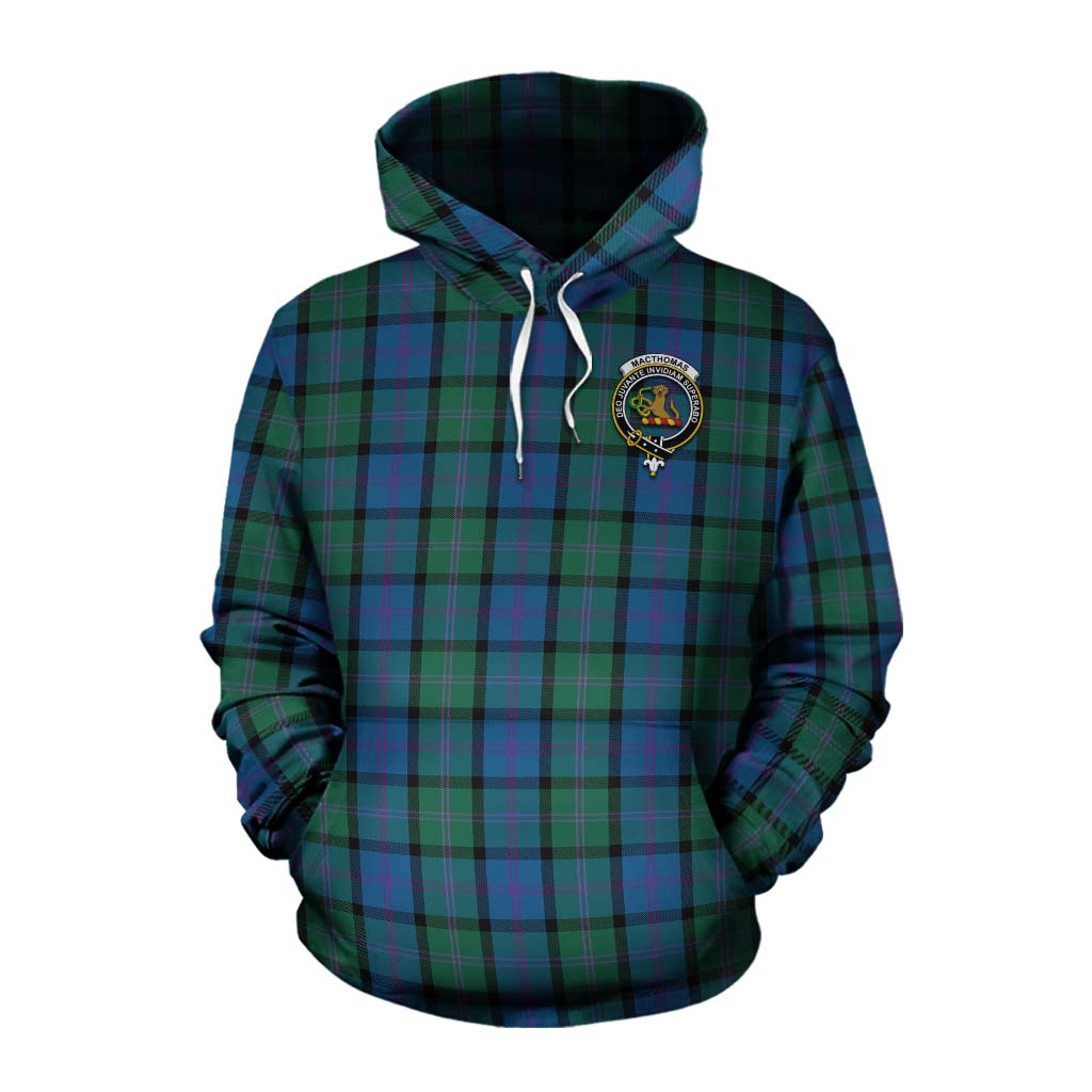 MacThomas (McThomas) Tartan Cotton Hoodie with Family Crest Celtic Skull Style Pullover Hoodie XS - Tartan Vibes Clothing