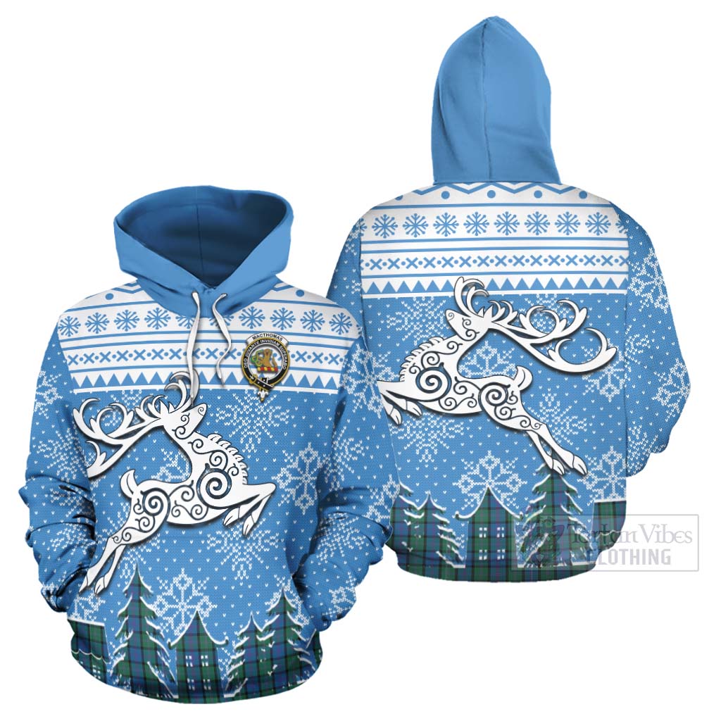 Tartan Vibes Clothing MacThomas (McThomas) Clan Christmas Hoodie Celtic Reindeer Style