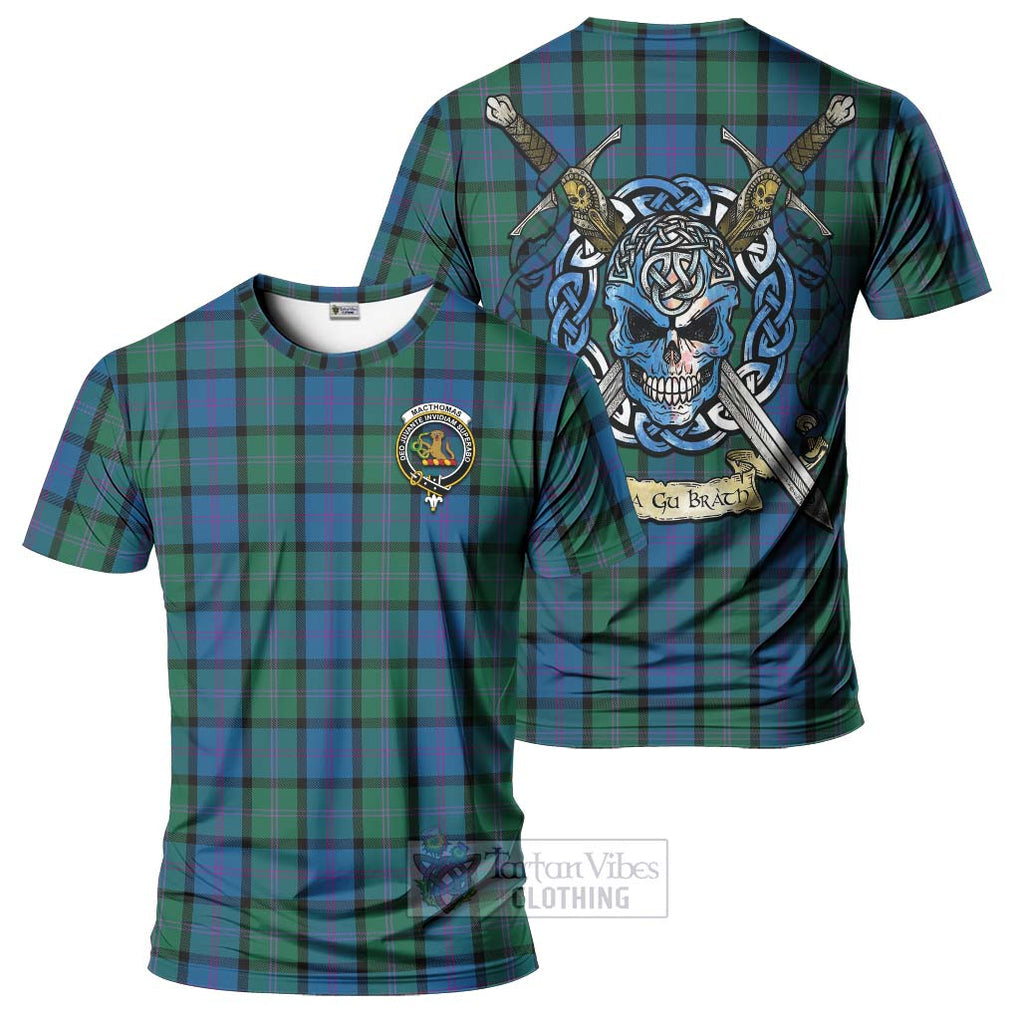 MacThomas (McThomas) Tartan T-Shirt with Family Crest Celtic Skull Style Kid's Shirt - Tartan Vibes Clothing