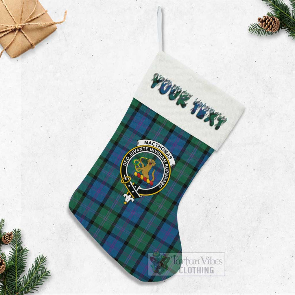 MacThomas (McThomas) Tartan Family Crest Christmas Stocking with Personalized Text - Tartan Vibes Clothing