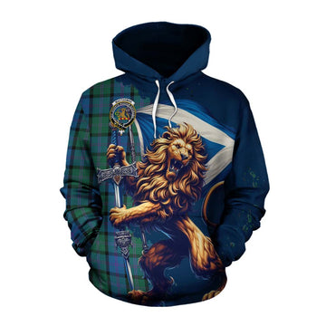 MacThomas (McThomas) Tartan Family Crest Cotton Hoodie with Scottish Majestic Lion Pullover Hoodie XS - Tartan Vibes Clothing
