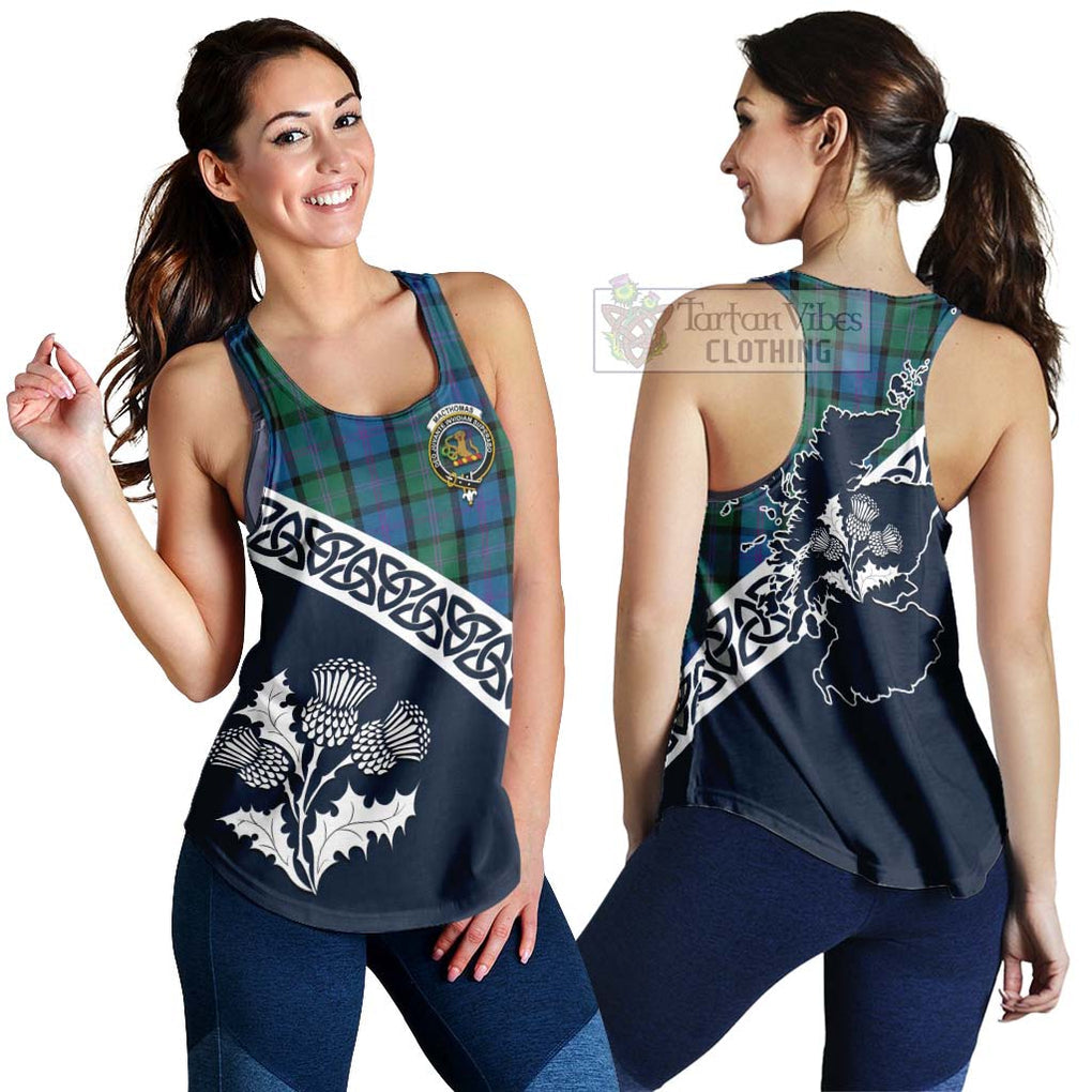 MacThomas (McThomas) Tartan Women's Racerback Tanks Featuring Thistle and Scotland Map 4XL - Tartan Vibes Clothing