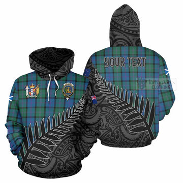 Tartan Vibes Clothing MacThomas (McThomas) Crest Tartan Hoodie with New Zealand Silver Fern Half Style