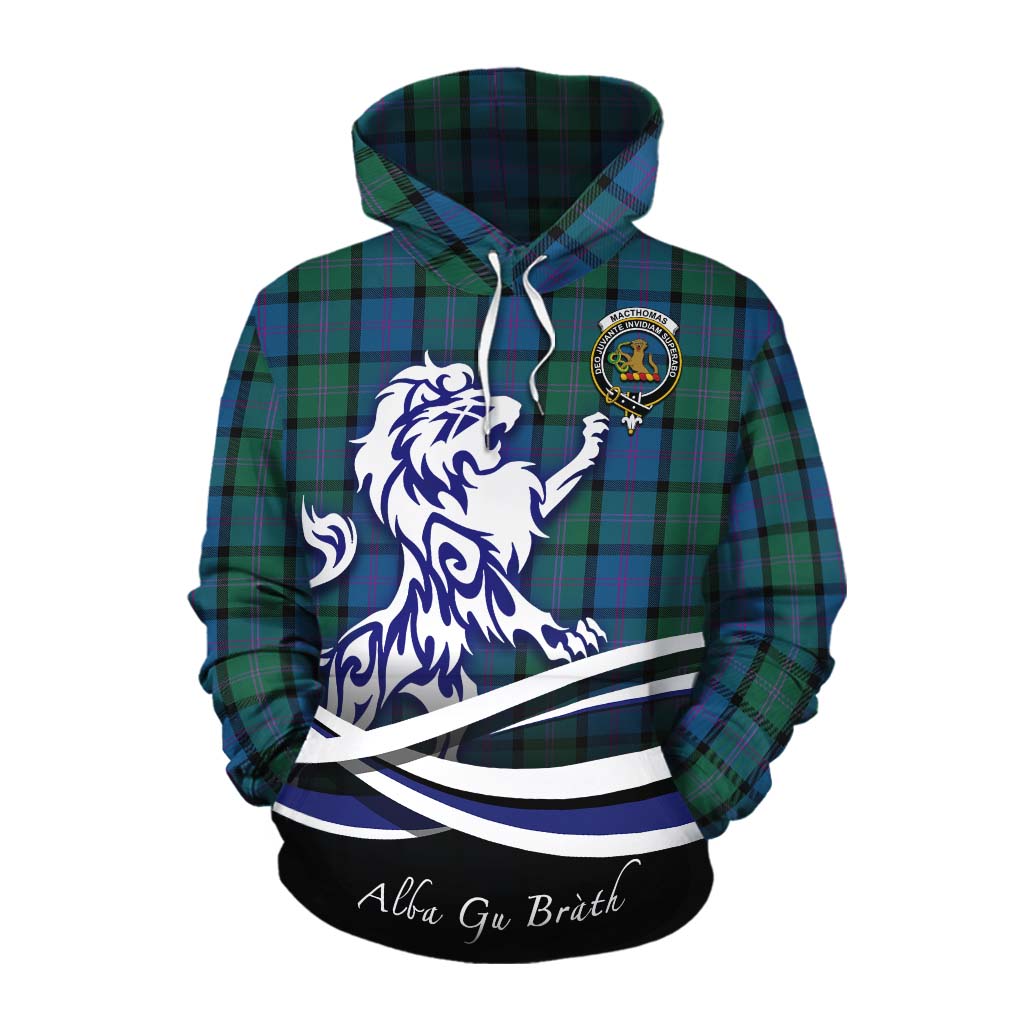 MacThomas (McThomas) Tartan Cotton Hoodie with Alba Gu Brath Regal Lion Emblem Pullover Hoodie XS - Tartan Vibes Clothing